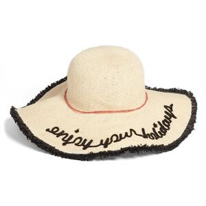 SOLE SOCIETY  Embroidered Straw Sun Hat wi…